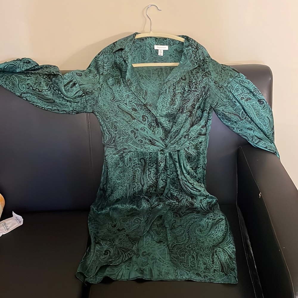 Gorgeous Top Shop satin green dress